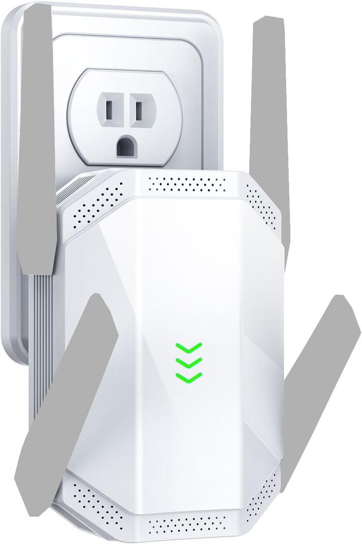 WiFi Extender Signal Booster, Dual Band Long Range Covers Up to 20000 Sq.Ft, Internet Booster for Home & Outdoor, Works with All Router, with Ethernet Port, Quick Setup WiFi Repeater Light Gray-1