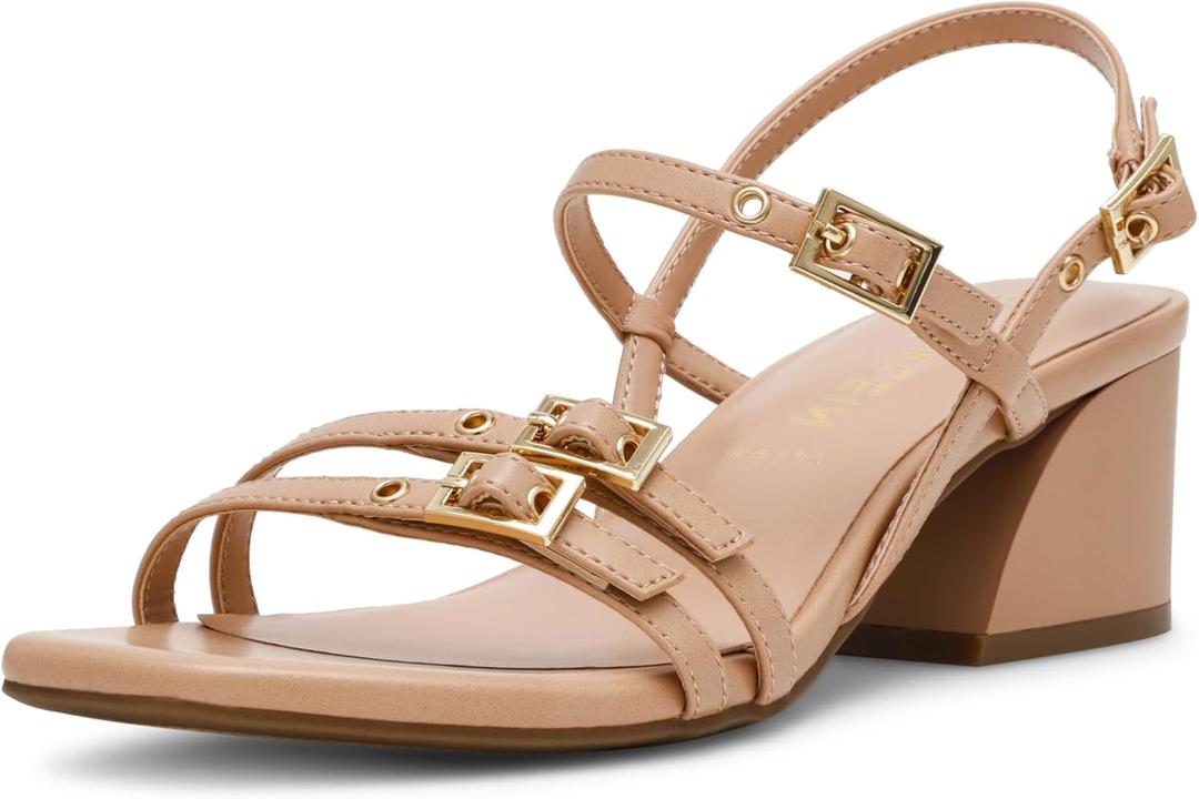 Anne Klein Women's Mackenzie Block Heel Sandals (10, Tan)