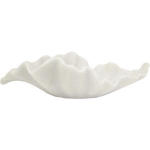 Off White Large Decorative Bowl - 16 Fruit/Key/Purse Bowl for Home Decor - Coffee Table & Entryway Table Decor - Scalloped Ruffle Bowls - Unique Centerpiece Bowls(Big)