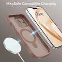VENINGO for iPhone 15 Pro Case, Magnetic Slim Wave Translucent Matte Mag-Safe Invisible Ring Stand Shockproof Phone Cover Mag-Safe for iPhone 15 Pro 6.1", Desert Brown