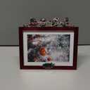 Xmas station Christmas 5x7 Picture Frame Christmas Metal Display Photo Frames with White Rhinestone High Definition Glass Front Gift Ideas Tabletop Home Decorative (2025 Snowman, Red)