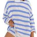 Panadila Womens Striped Sweater Set Oversized Lounge Sets Matching Pajamas Long Sleeve Sweater Top and Shorts XL