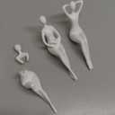 Quoowiit White Thinker Statue Unique Ornament Sculpture, Art Modern Home Decor Accents Bookshelf Decor, Creative Table Decorations for Living Room Desk 3 Piece