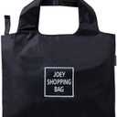 QSYW Foldable Reusable Large Shopping Bag, Washable Waterproof Nylon Pouch Bags, 2 Pcs, black