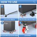 Furniture Dolly, Furniture Movers, Furniture Lifter Tool Set with 5 360 Rotatable Universal Wheels, Carbon Steel Panel Heavy Duty Dolly, Max Load 3300LBS (Large)