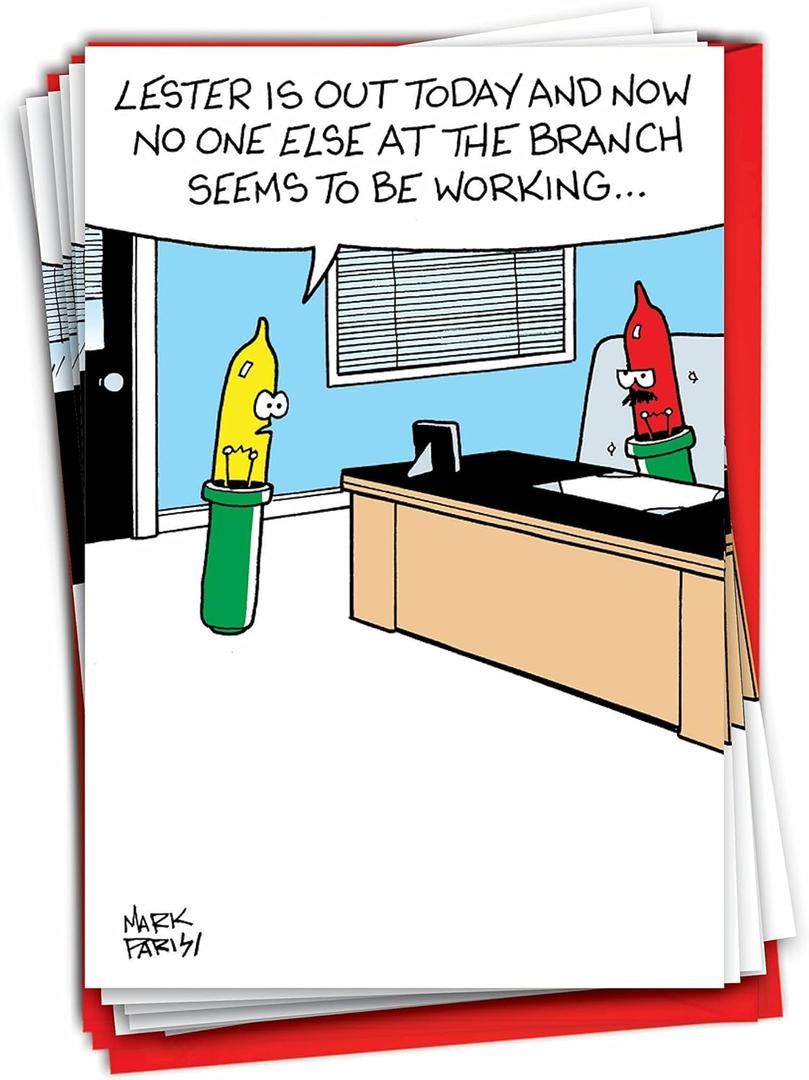 NobleWorks 12 Humorous Christmas Greeting Cards Boxed Set w/ 5 x 7 Envelopes For Men, Women (1x12 Designs) Lights Out C7661XSG-B12x1