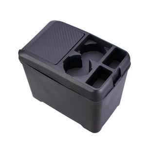 AuMoHall Multifunctional Car Trash Can with Mini Cup Holder, Spacious Backseat Floor Organizer Leak-Proof Vehicle Trash Can Bin Waste Container with Lip, Car Storage Box Suitable for Cars, Truck, SUV (Black)