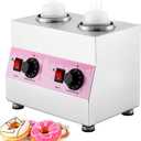 Electric Sauce Warmer Hot Fudge Warmer Dispenser Nacho Cheese Warmer Jam Heat Preservation Machine with 22oz Bottles, 86~185 110V