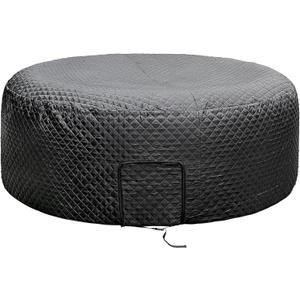 Tlswshsy 71'' x 27'' Insulated Inflatable Hot Tub Thermal Cover, Energy Efficient Hot Tub Cover with Zipper Door, Inflatable Hot Tubs Full Coverage for Keeping Warm Extra Insulation and Dustproof (Black-Round)