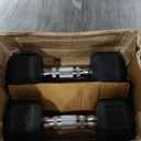 Cap Barbell 150 LB Rubber Coated Hex Dumbbell Hand Weight Set with Vertical Storage Rack - Chrome Handle | Black Rack