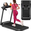Aiteid Treadmill with 12% Incline, 3.0HP Low Noise Treadmills for Home, Portable Electric Treadmill with Handles, Walking Pad, Compact Running Machine, Walking Pad with Handle, 0.6-6.2MPH