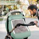 Car Seat Cover Baby, Summer Carseat Covers for Babies Girls Boys Breathable Muslin Cotton HNHUAMING Infant Car Seat Canopy with Large Mesh Window, Cozy & Windproof Newborn Stroller Cover, Green
