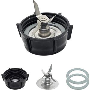for Oster Blender Replacement Parts Blender Ice Blade with Jar Base Cap and Two Rubber O Ring Seal Gasket Accessory Refresh Kit