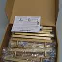 Ravinte 30 Pack Brass 5 Inch Hole Center Champagne Gold Handles Square Cabinet Hardware Stainless Steel Pulls for Kitchen Cupboard Drawers 7-3/8 Inch Overall Length