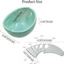 Frstem 2pcs Pottery Herb Stripper (Green Bowl+Herb Stripper),Handmade Ceramic Herb Stripper with Different Sizes of Round Holes,Kitchenware for Efficient Leaf Stripping