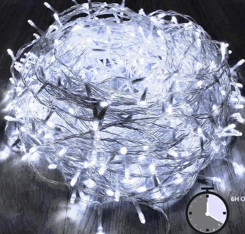 300LED Timer Function Cool White Christmas String Lights