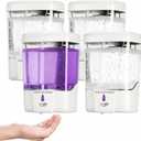3 Pack Automatic Soap Dispenser Wall Mount,Touchless Liquid Soap Dispenser,Battery Operated,600 ml / 20 oz Commercial Hand Detergent Dispenser for Office Home Kitchen School Bathroom Hotel (White)