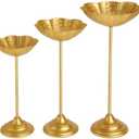 Garden Of Arts Tealight Holder Urli Bowl Stand | Set of 3 Decorative Urli Stands Christmas Center Piece for Home Decor | Ideal for Floating Diya/Candle for Diwali & Thanksgiving & All Festival