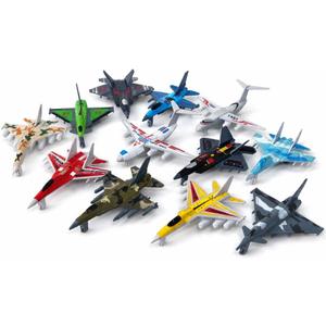 Plane Toys Airplane Toys  12-Pack Mini Fighter Jets Set for Kids, Small Military Glide Planes, Party Favors & Gifts