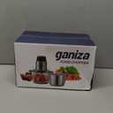 GANIZA Food Processors, Electric Food Chopper with Meat Grinder & Vegetable Chopper - 2 Bowls (8 Cup+8 Cup) with Powerful 450W Copper Motor - Includes 2 Sets of Bi-Level Blades for Fruits/Meat/Nuts (Black)