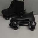 Jessie Leather Roller Skates for Women and Men - Adjustable Four-Wheel Premium Skates for Indoor and Outdoor Use (Black Wheel, Women's 8/ Men's 6.5)