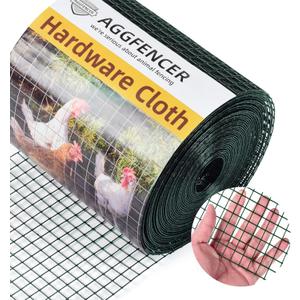 8in x 50ft Green Hardware Cloth 1/2 inch 19Ga PVC Coated Wire Mesh Vinyl Coated Fence, Welded Metal Chicken Wire Fencing Roll, Garden Plant Fencing, for Chicken Coop and Home Improvement