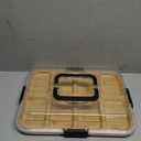 SpaceAid Charcuterie Board with Clear Lid, Portable Travel Cheese Cutting Boards for Picnic Accessories, Bamboo Serving Tray with Lids, House Warming Gifts, Black Handles, 8 Compartments