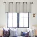 MRTREES Blackout Valance Curtains, Short Kitchen Curtain Valances Room Darkening, Grommet Top Small Window Topper Treatment for Living Room/Bedroom/Basement(1 Panel, 52x16 Inches, Greyish White)