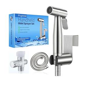 Handheld Bidet Sprayer for Toilet, Premium Stainless Steel Bathroom Bidet Sprayer Set, Baby Cloth Diaper Sprayer with Superior Complete Spray Hoses Kit, Support Wall or Toilet Mount