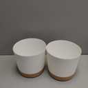 QCQHDU 8-inch Plant Pot, 2 Pack Planters for Indoor Plants with Drainage Holes & Saucer, Outdoor Flower Pots Home Garden Modern Decor (White)