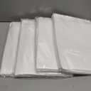 Kesfey 4 Packs White Polyester Table Cloth 60 x102 inch Washable Wrinkle Resistant Tablecloths Fabric Table Covers for 6 Foot Rectangle Tables High Density Banquet Tablecloth for Wedding Celebration
