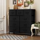 OLIXIS 9 Drawers Storage Organizers Units, Closet Organizers and Storage for Clothes, Fabric Storage Drawer for Living Room, Chest of Dresser in 39.4" D x 11.8" W x 39.9" H, Black