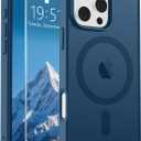 SUPFINE Magnetic for iPhone 16 Pro Max Case with Screen Protector (Compatible with MagSafe) (Military Grade Drop Protection) Translucent Matte Shockproof with Anti-Fingerprint Phone Case,Deep Blue