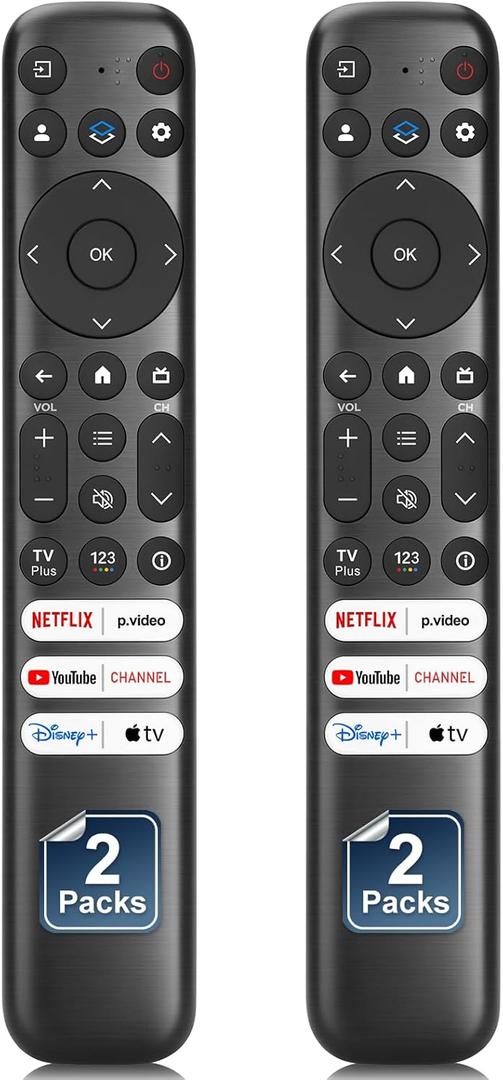 Only for TCL-Google-TV-Remote-Control Replacement,RC813 Compatible with TCL QM8/QM7/Q7/Q6/Q5/S5/S4/S3 4K UHD HDR LED QLED QD-Mini LED Full-HD Smart TVs(Pack of 2)