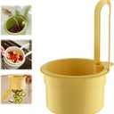 Kitchen Sink Drain Strainer Basket, Hanging Multi-Purpose Kitchen Sink Strainer Draining Basket, Self-Cleaning Press to Open The Food Waste Trash Catcher Basket Garbage Leftovers, Yellow