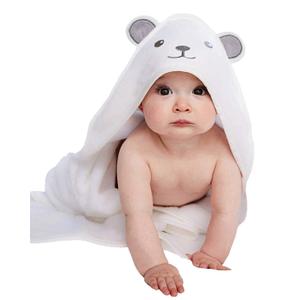 HIPHOP PANDA Hooded Towel - Rayon Made from Bamboo, Bath Towel with Bear Ears for Newborn, Babie, Toddler, Infant - Absorbent Large Baby Towel - Bear, 30 x 30 Inch (30x30 Inch (Pack of 1))