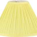 Aspen Creative 56505, Hardback Empire Transitional UNO Lamp Shade, Mushroom Pleated Canary Yellow Faux Silk Fabric, 4" Top x 10" Bottom x 7" Slant Height, Slip 33mm