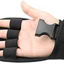 Biange Finger Splint Brace Ability, Rehabilitation Finger Gloves with stroke Hand Splint, Use for Brace Elderly Fist Stroke Hemiplegia Hand Training, Single Hand Grip Exercise (Black)