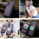 Vinich for Samsung Galaxy S25 Ultra Wallet Case with Card Holder, RFID Blocking Credit Slots Kickstand Shockproof Phone Cover Fit for Galaxy S25 Ultra 6.9" Purple