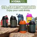 Hydraful Gallon Jug, 128oz Large Insulated Stainless Steel Sports Water Jug, Large Triple Wall Vacuum Insulation Water Bottle-Keeps Cold up to 48 Hrs-Sweat Proof,for Gym, Hiking & Camping