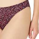 Amazon Essentials Women's Classic Full Coverage Low Rise Bikini Swimsuit Bottom (X-Large, Brick Red Leopard)