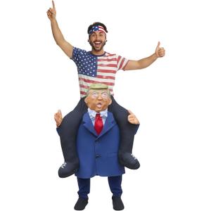 Morph Adult President Ride On Costume, Piggyback Halloween Funny Costume Mens, One Size Fits Most