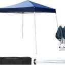 Outvita Canopy 10'x10' Pop Up Commercial Instant Gazebo Tent, Waterproof & UV Protection Canopy Tent with Slant Legs for Party Wedding Birthday BBQ Events