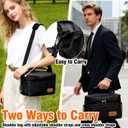 ONFAON Lunch Bag for Men/Women, Insulated Reusable Lunch Box Leakproof Cooler Tote Bag Freezable with Adjustable Shoulder Strap for Office Work Picnic Beach(Black) (7.5L)