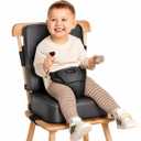 HOMEAL Booster Seat for Kitchen Chair, Breathable Toddler Booster Seat for Dining Table with Backrest and Adjustable Straps, Portable Travel Toddler Booster Seat, Dark Grey