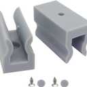 6pcs Shower Door Anti-Collision Block,Furniture Bottom Guide Assembly,for Glass Sliding Door Shower Door Anti-Collision Block,with Screws, (Grey)