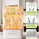 Grownsy 3 Layers-Large Bottle Sterilizer and Dryer, Holds 6 to10 Bottles, Nesting Design Bottle Sanitizer Esterilizador de Biberones for Breast Pump Sterilizer Bags Bottle Brush Included