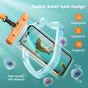 UNBREAKcable Waterproof Phone Pouch-2 Pack IPX8 Waterproof Phone Case for iPhone 16 15 14 13 12 Pro Max & Samsung S25 S24-Dry Bag & Travel Essentials for Beach, Pool, Kayak & Cruise-7" Orange + Purple