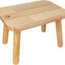 BEE&OAK 13.4 Inch Heavy Duty Wooden Step Stools for Adults - Non Slip, 300 LBS Capacity, Easy Assembly - Ideal Step Stool for High Beds, Kitchen, Bathroom, Office, Garden (Natural)