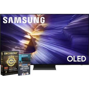 Samsung 65 inch OLED 4K S90F Smart TV (2025) Vision AI, OLED HDR+, Glare-Free Bundle with CPS Exclusive 1-Year Protection & Deco Gear Complete Home Theater Beginner's Guidebook